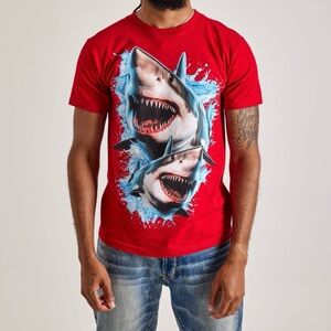 Men’s Pure Dopamine Shark Bite Tee - Size XL - Red